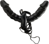 Vibrating Double Delight Strap-On (Black) Vibrator Sex Toy Adult Orgasm
