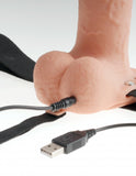 7" Hollow Rechargeable Strap-On With Balls (Flesh)