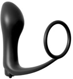 Ass-Gasm Cockring Vibrating Plug (Black)