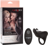 Silicone Rechargeable Remote Pleasurizer Cock Ring Adult Sex Toy Orgasm (Black)