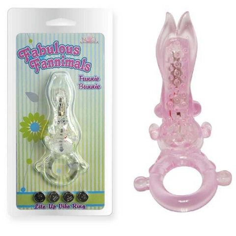 Funny Bunny Vibe Cock Ring (Clear)  Sex Toy Adult Pleasure