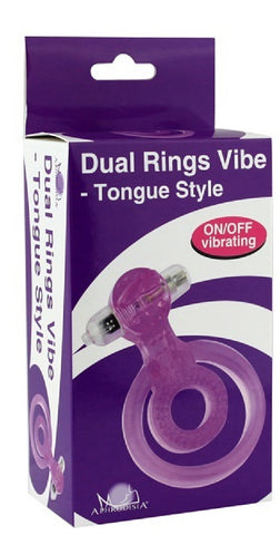 Aphrodisia Dual Vibrating Cock Ring Sex Toy Adult Pleasure (Purple)