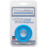 Silicone Cock Rings Double Pack Blue