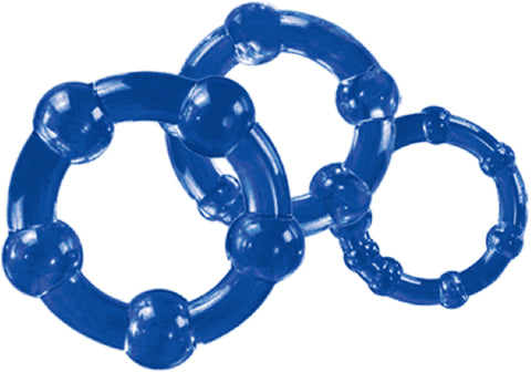 Stay Hard Beaded Cock & ball Rings Extra Pleasure Lasting Power Blue
