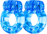 Vibrating Cockring (2 Pack) (Blue) Vibrator Sex Toy Adult Orgasm