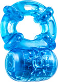 Reusable 5 Multi Function Vibrator Cockring Sex Toy Adult Pleasure (Blue)