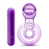 Lick It - Vibrating Double Strap Cock Ring (Purple)