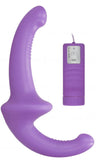 Vibrating Silicone Strapless Strap-On (Purple)