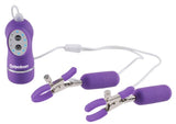 10 Function Vibrating Nipple Clamps (Purple)