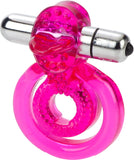 Dual Clit Flicker Cock Ring Sex Play Adult Toy Pleasure (Pink)