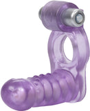 Double Diver Cock Ring Vibrator Anal While Vaginal Intercourse Sex Toy (Purple)