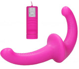 Vibrating Silicone Strapless Strap-On (Pink)
