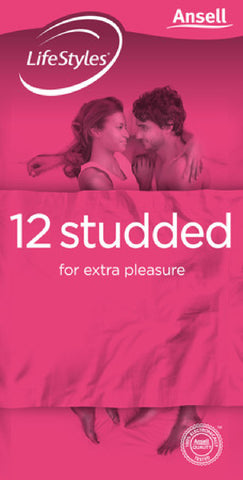 Studded 12's Condom Sex Adult Pleasure Orgasm