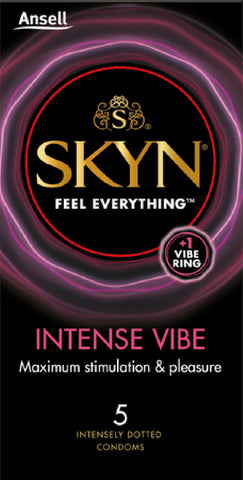 Skyn Intense Vibe 5PK And Ring Condom Sex Adult Pleasure Orgasm
