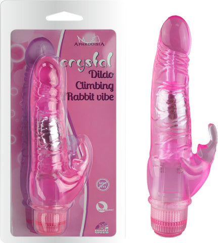 Crystal Dildo Climbing Rabbit Vibe (Pink) Sex Toy Adult Pleasure