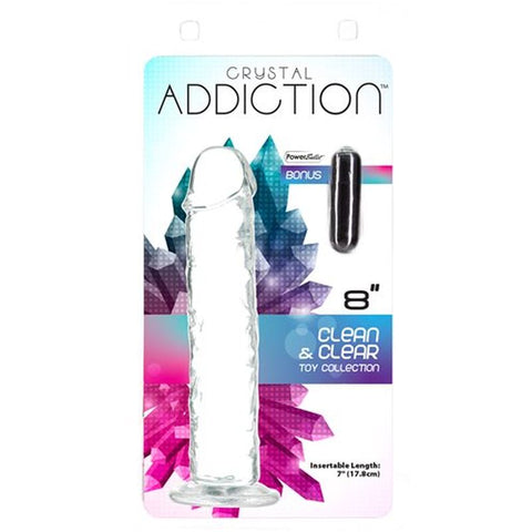 Crystal Dildo Straight 8in Clear