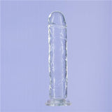 Crystal Dildo Straight 8in Clear