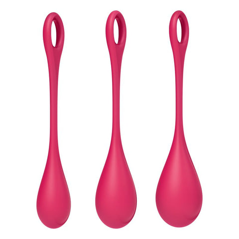 Satisfyer Yoni Power Balls 1 Red 3 Pc Set