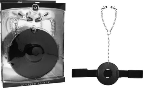 Detained Restraint System With Nipple Clamps (Silver)