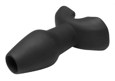 Invasion Hollow Silicone Anal Plug- Small (Black) Sex Toy Adult Pleasure