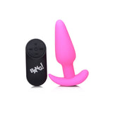 21X Silicone Butt Plug w  Remote - Pink