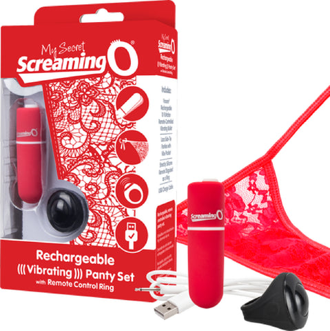 Rechargeable Vibrating Panty Set (Red) Vibrator Dildo Sex Adult Pleasure Orgasm