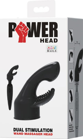 Dual Stimulation Wand Massager Head (Black)