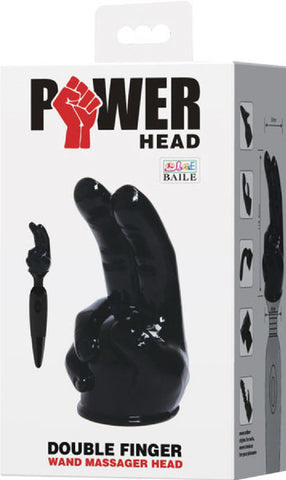 Double Finger Wand Massager Head (Black)