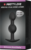 Silicone Anal Balls 4.05" (Black) Sex Adult Pleasure Orgasm