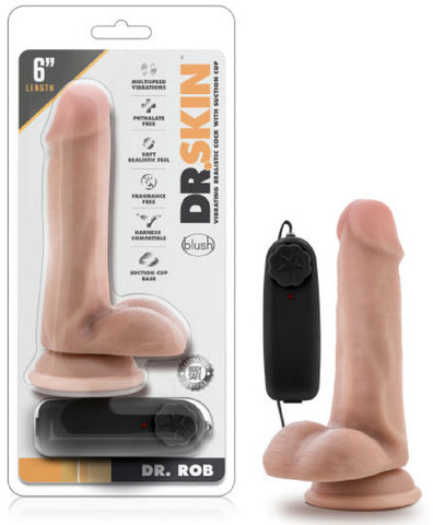 Dr. Rob - 6" Vibrating Cock With Suction Cup (Vanilla)