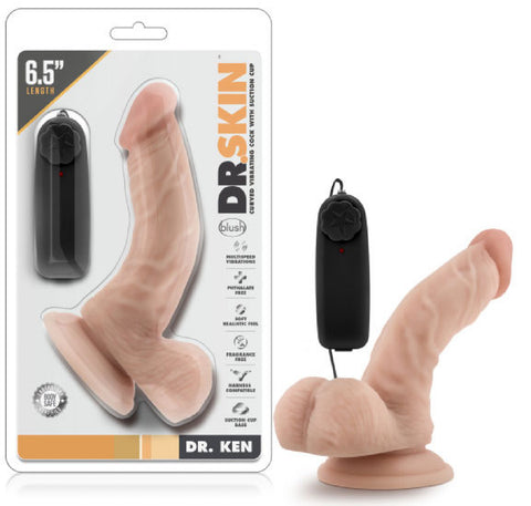 Dr. Ken - 6.5" Vibrating Cock With Suction Cup (Vanilla)