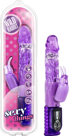 Wild Rabbit Multi Function Dildo Vibrator Sex Toy Adult Pleasure (Purple)