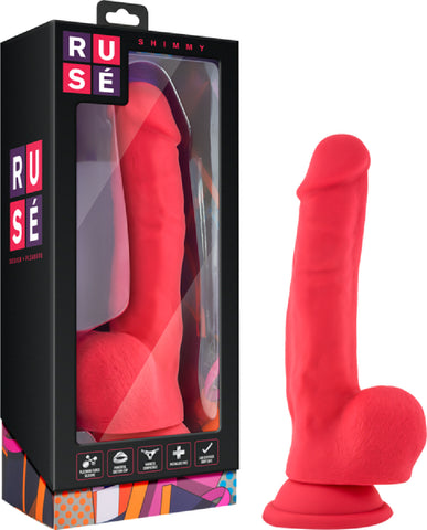 Ruse Shimmy Dildo Dong Sex Toy Cock Penis Adult Pleasure (Cerise)