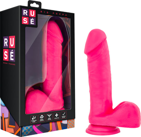 Big Poppa High Quality Pleasure Sex Toy Dong Dildo Suction Cup Hot Pink