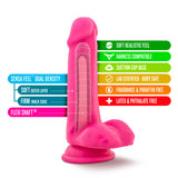 Neo Dual Density Cock With Balls 6 Inch Neon Pink