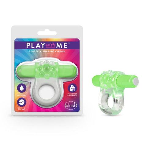 Play  with  Me Teaser Vibrating Cock Ring Green