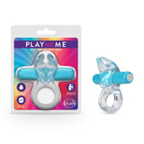 Play with Me Bull Vibrating Cock Ring Blue