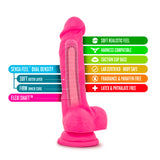 Neo Dual Density Cock With Balls 7.5in Neon Pink