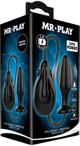 Inflatable Vibrating Anal Plug (Black)