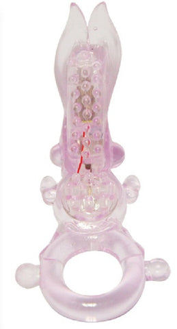 Funny Bunny Vibe Cock Ring (Purple) Sex Toy Adult Pleasure