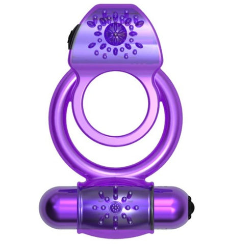 Colby Twin Vibrating Cock Ring (Purple) Sex Toy Adult Pleasure