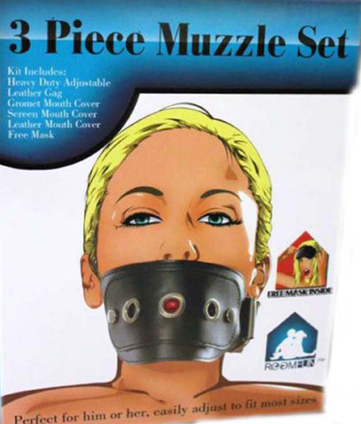 Kinky Muzzle Set Mask & Mouth Gag
