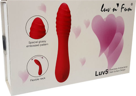 Luv5 Rechargeable Ribbed Vibrator (Pink) Sex Toy Adult Pleasure