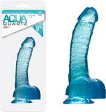 Quartz 8" Ballsy Dong - Aqua (Blue) Dildo Sex Adult Pleasure Orgasm