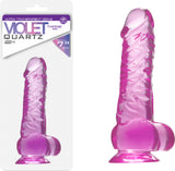 Quartz 7" Ballsy Dong - Violet (Lavender) Dildo Sex Adult Pleasure Orgasm