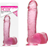 Quartz 8" Ballsy Dong - Rosy (Pink) Dildo Sex Adult Pleasure Orgasm