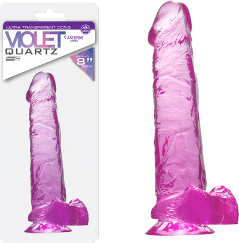 Quartz 8" Dong - Violet (Lavender) Dildo Sex Adult Pleasure Orgasm