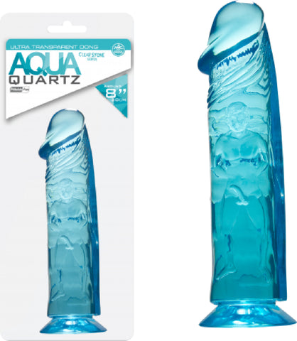 Quartz 8" Dong - Aqua (Blue) Dildo Sex Adult Pleasure Orgasm