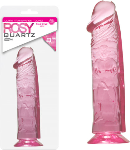 Quartz 8" Dong - Rosy (Pink) Dildo Sex Adult Pleasure Orgasm