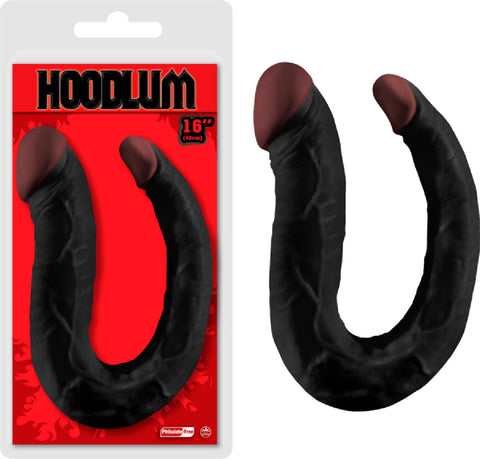 16" Thin Double Dong Sex Toy Adult Pleasure (Black)